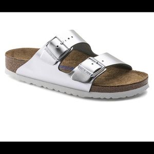 Metallic Silver Birkenstocks - worn three times